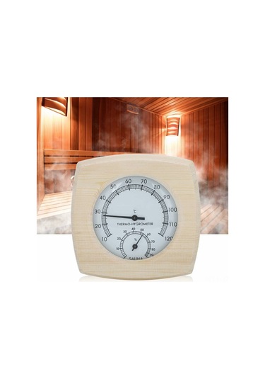 Geeroyoo Ahşap Sauna Termometre Ve Higrometre, İç Mekan Sıcaklık Ve Nem Ölçer, 10 C-120 C Geniş Ölçüm Aralığı İle Kullanışlı Ve Dayanıklı