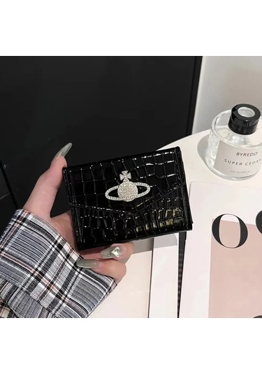 Dofolink Kadın Deri Cüzdan Siyah Manyetik Kapatma, Nylon Forlu, Fatura Klipsi İçeren Temel Model Çok Renkli