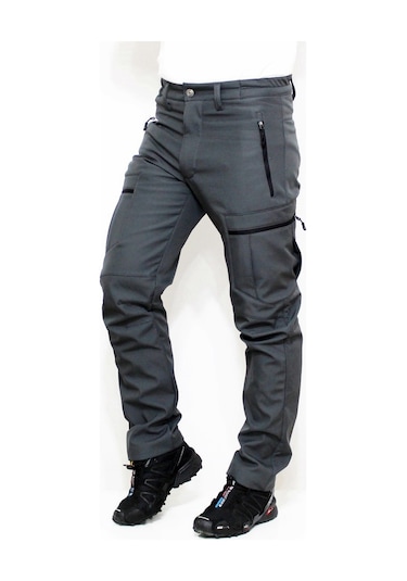 Mudwill Gri Zipper Kargo Cepli Softshell Pantolon