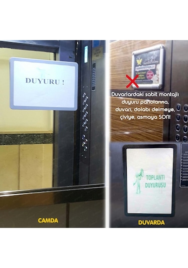 Site Yönetimi Apartman Asansör Esnek Duyuru Panosu A4