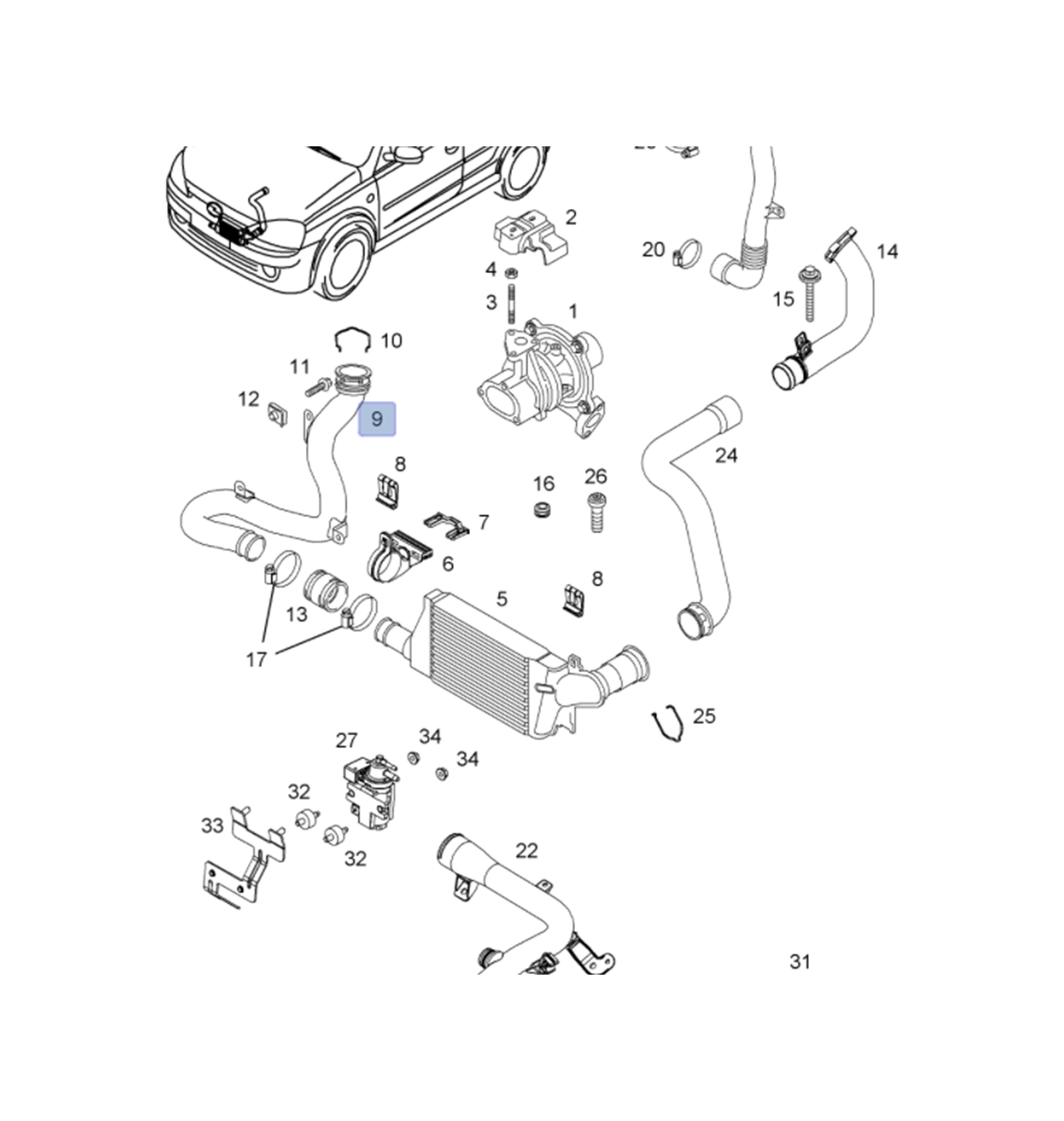 Opel Combo C Y13dt-z13dt Dizel Motor Turbo Alt Borusu Ytt Marka Y2076