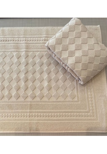 Gonca %100 Pamuk 1 Adet Lüx Banyo Paspası Ayak Havlusu 50 X 70 Bej