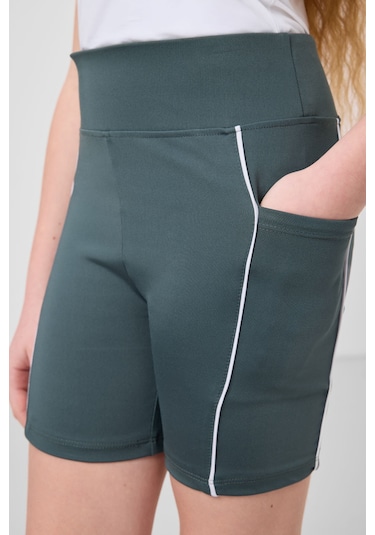 Tommylife Orman Yeşili Esnek Standart Fit Basic Performans Kız Çocuk Tayt - 75189 Yeşil
