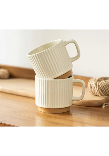 Sunny Home 2'li Seramik Çay Ve Kahve Fincanları Seti 227289422 Bej