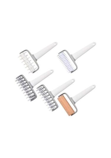 1 Takım Pizza Hamur Açma Makinesi Kesici Çok Fonksiyonlu Pişirme Aracı Pp Dantel Kesici Düz Kesici Haddeleme 19.5cm X 11.7cm