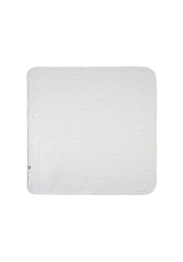 Boumini Kalın Penye Battaniye Çift Katlı Doğal Pamuk Beyaz Çok Renkli