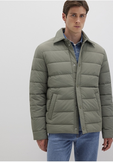 Mavi - Yeşil Şişme Mont 0110599-85485 Yeşil