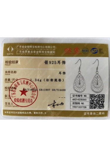 925 Ayar Gümüş Damlacık Hollow Damla Küpe Moda Takı