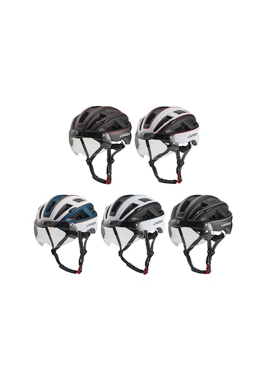 Siyah - Camgöbeği Dağ Bisikleti Kaskı Çıkarılabilir Manyetik Gözlüklü Ve Arka Işıklı Bisiklet Kaskları Mavi - Siyah