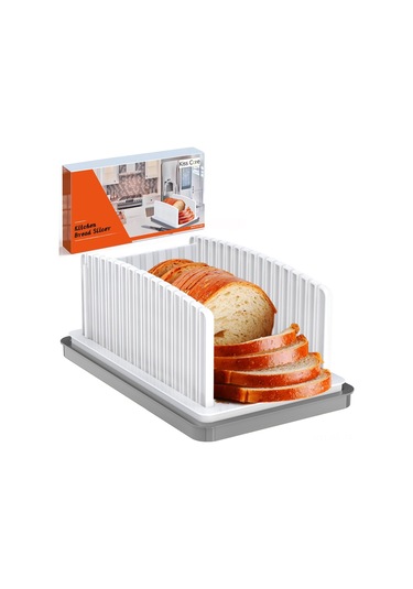 Gajeena Ev İçi Ekmek Dilimleyici: Ayarlanabilir Genişlik, Kırıntı Tablası İle Ev Yapımı Ekmek, Bagel, Kek İçin Tam Altına Kadar Düzenli Dilimler Beyaz