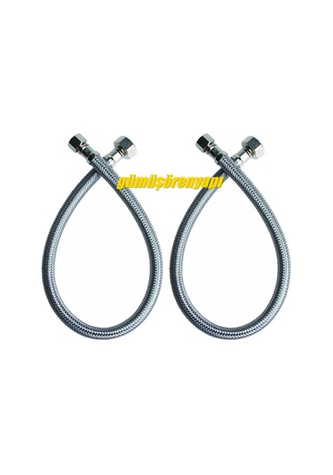3-8 3-8 Klozet Bağlantı Hortumu Çelik Bağlantı Flex- 2 Adet 50cm