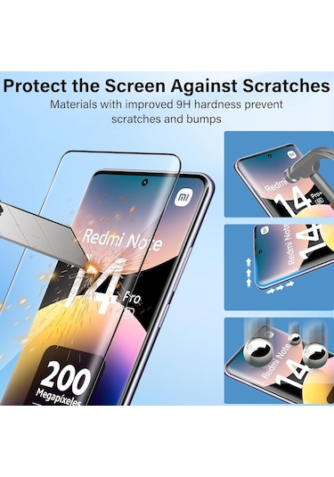 Xiaomi Redmi Note 14 Pro 5g Uyumlu Tam Kapatan Temperli Cam 5d