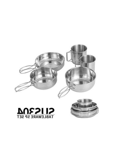 Ulzyvf Yürüyüşü Ve Suofeng Seyahat, Seti Pratik Pişirme Piknik Paslanmaz Parça Mutfak Kamp İçin Gümüş Ekipmanları Doğa Çelik 5 - Sa Gümüş Gümüş