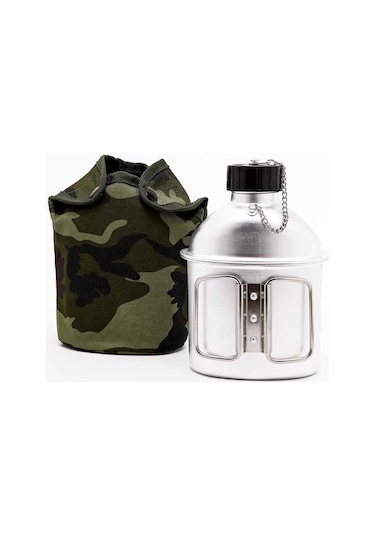 Freecamp Goodman Alüminyum Kupalı Matara 1 L - Kamuflaj Gri