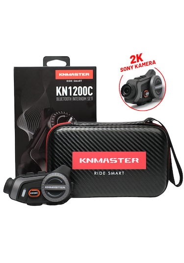 Knmaster KN1200C Motosiklet Kask Bluetooth Intercom Kulaklık Seti Siyah