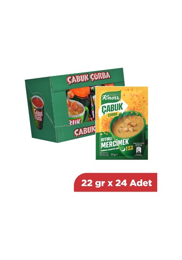 Knorr Çabuk Çorba Kıtırlı Mercimek 22 Gr X 24 Adet