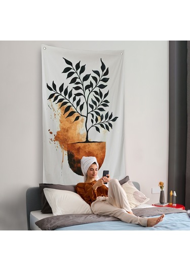 Dekoratif Minimal Bitki Duvar Örtüsü-7651