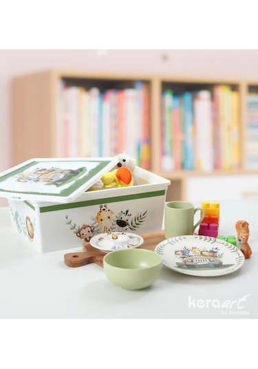 Keramika Zuzu 4 Parça Mama Takımı Saklama Kutusu Hediyeli Yeşil