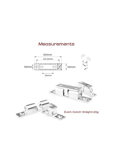 Adet Kapı Kilidi, Metal Bilyalı Silindir, Paslanmaz Çelik Dolap Kapı Kilidi - Gümüş