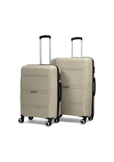 Lucas Polipropilen Kırılmaz Valiz, Orta Boy&büyük Boy Bej