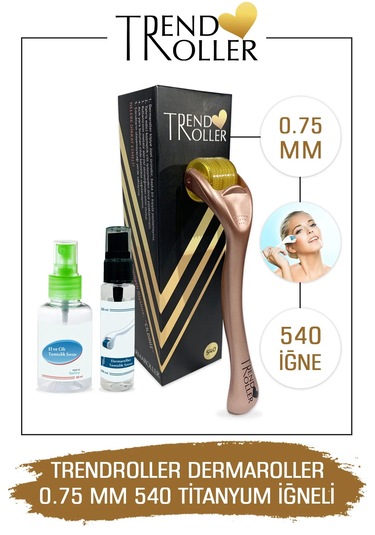 Trendroller Dermaroller 0.75mm Titanyum 540 Iğne Orijinal Derma R