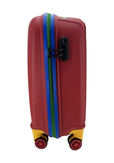 Cap Polo's Polipropilen Küçük Boy Valiz Kırmızı Bej