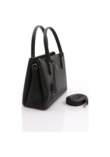 Dgn 549 Kadin Çiçek Süslemeli Fermuarli Çanta 549-2323-R1534 Siyah