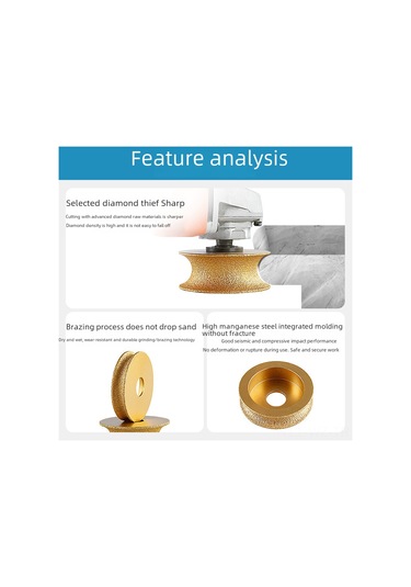 Wezone Mermer-kuartz-fayans İçin Yarı Dairesel Taş Zımpara Testere, 40mm Zımparalama Kalınlığı, Angül Makinesi İçin Elmas Uyarlanmış Zımpara Levhası