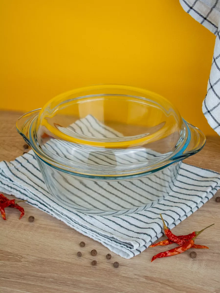 Borcam Kapağı Olan 22 Cm Yuvarlak Fırın Kabı. 9218392 Beyaz