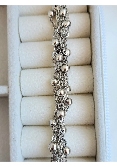 Top Zincir Model Örme Çelik Zincir Uzun Konsept Silver Renk Kolye