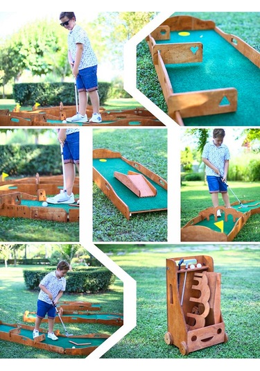 Mandu Ahşap Çocuk Mini Golf Seti Ahşap Rengi