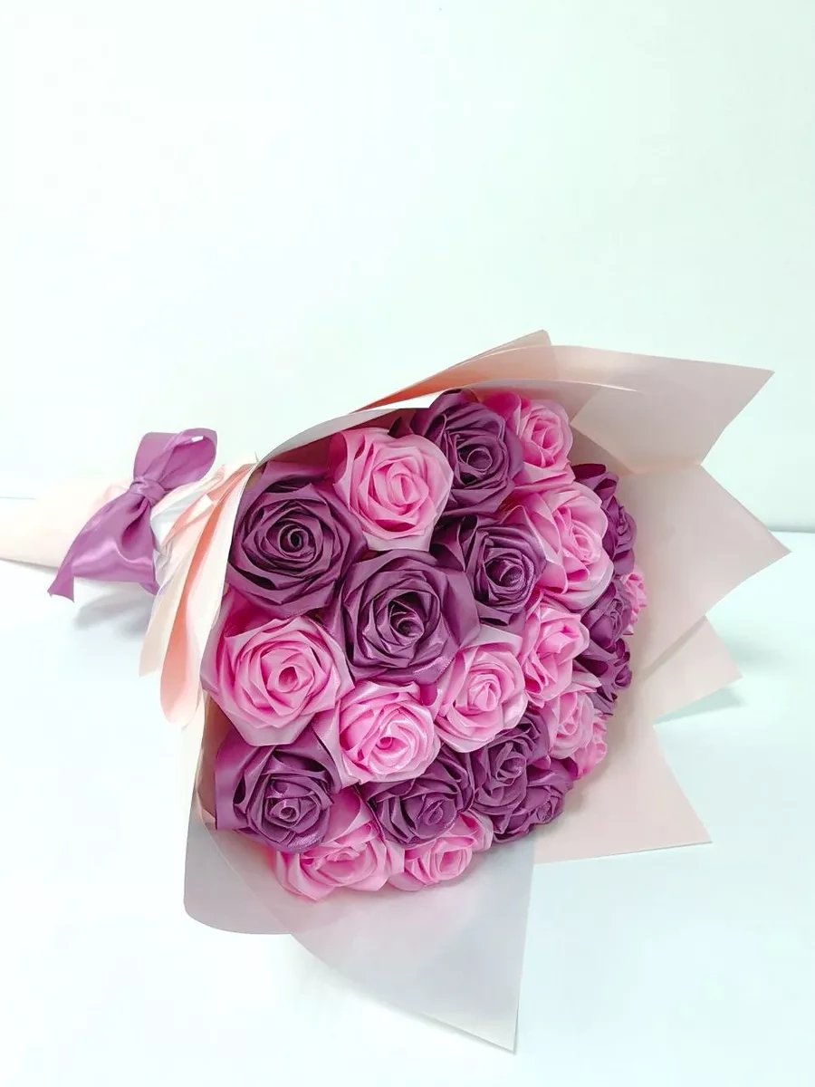 Magazin Dla Rukodel'nic Ip Gavrilov R N Saten Buket İçin Set 27 Lale El Yapımı Tabanca İle 5 220864114 Pembe