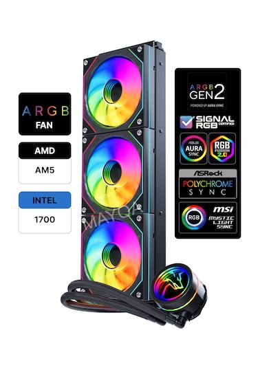 Gametech Hydra Ahd360b Argb Aynalı Fan 360mm Siyah Sıvı Soğutma