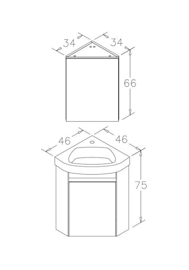 Orka Zag 45 Cm Mdf Beyaz Köşe Banyo Dolabı Alt Modül Ve Lavabo Beyaz Orka Zag 45 Cm Mdf Beyaz Köşe Banyo Dolabı Alt Modül Ve Lavabo Beyaz