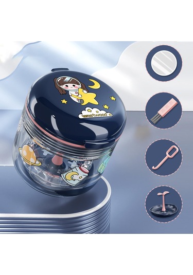 Dolıty Ortodontik Saklama Kutusu Su Geçirmez Toz Yuvarlak-mavi