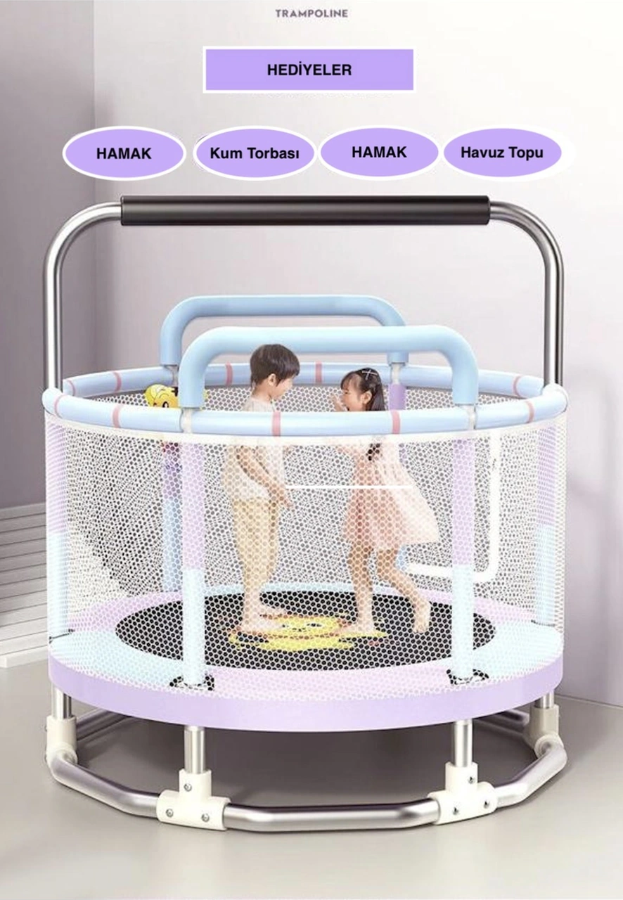 150cm Trambolin Fileli Büyük Boy Spor Trambolini
