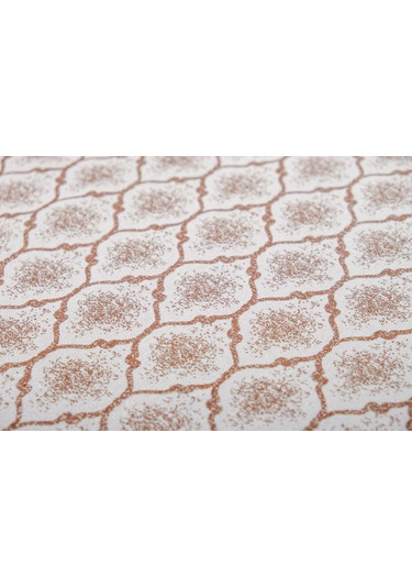 Finezza Melisa Damask Baskılı Duck Kumaş Kreme Kahve Runner 40x140 cm  - 1419