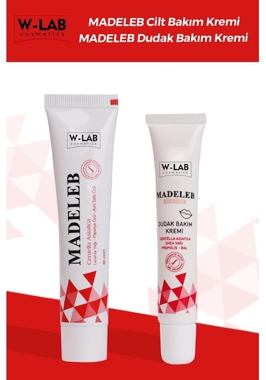 W-Lab Cosmetics Madeleb Dudak Bakım Kremi + Madeleb Krem Set