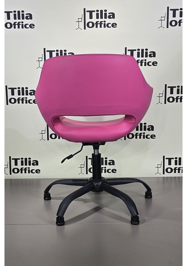 Monaco Çalışma Kesim Kuaför Koltuğu Yonca Sabit Siyah Ayak Pembe