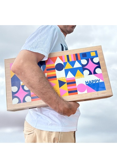 Biggdesign Happy Tavla, Çizilmez Zeminli, Mıknatıslı Mdf Kasa, 2 Kat Vernik Cilalı