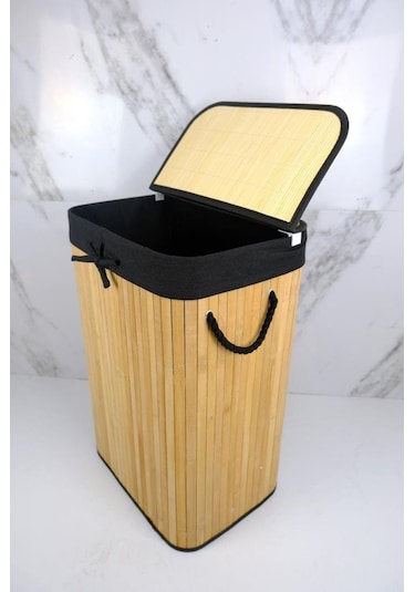 Digithome Dikdörtgen Bambu Çamaşır Sepeti Naturel Cl-6002-8 C1-1-121 Diğer