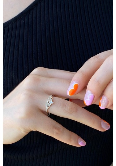 Zümrüt Sarraf 14 Ayar Yeşil Altın Kadın Kraliçe Taç Taşlı Yüzük 553891773