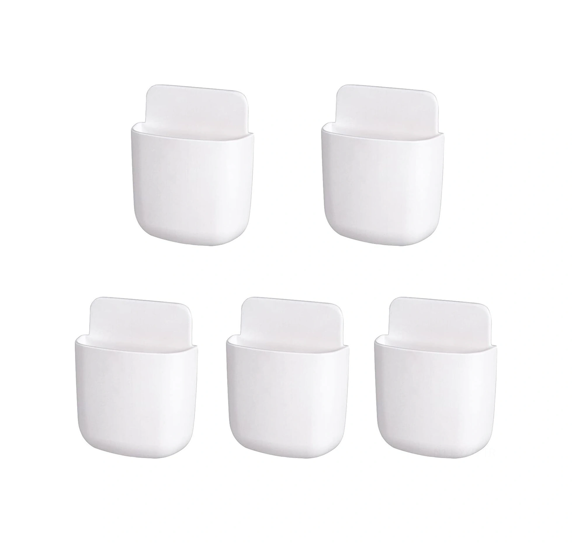 Yuntech01 5 Adet Duvar Tipi Depolama Kutusu, Ev Gereçleri Ve Telefon Şarj İçin Evrensel Pp Tutucu Çok Renkli