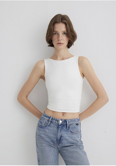 Mavi - Kayık Yaka Beyaz Poliamid Top 1613497-70057 Beyaz