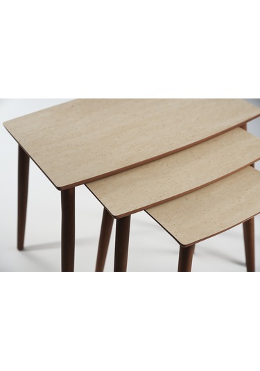 İstanbul Orta Sehpa Ve 3'lü Zigon Sehpa Seti Traverten