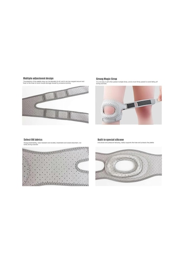 Wellnee Diz Pedleri, Ayarlanabilir Diz Desteği, Spor İçin Sabitleyici Diz Pedleri, Erkekler Ve Kadınlar İçin Diz Ağrısını Hafifletir, Gri