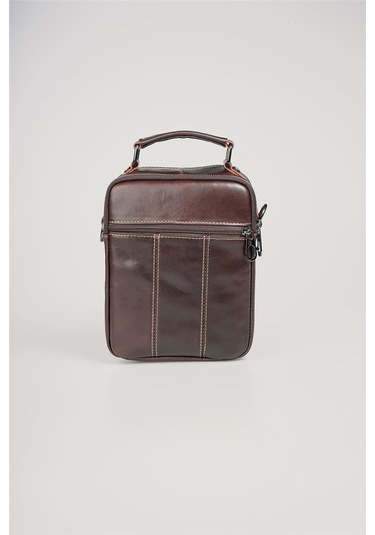 Ççs 31601 Hakiki Deri Askılı Çanta Kahve