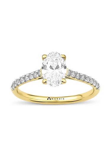1.25 Karat Oval Tektaş Pırlanta Yüzük Beyaz Altın