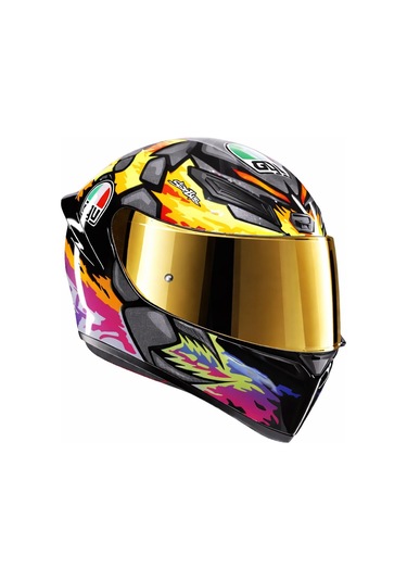 Agv K1 S Bezzecchi Kapalı Gold Vizör Kask Çok Renkli