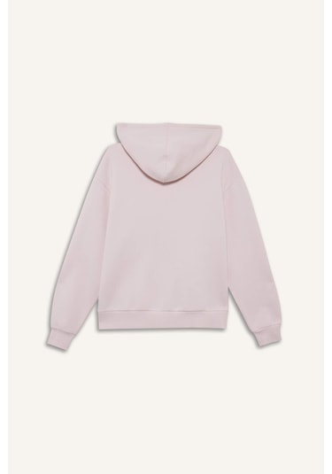 Defacto Relax Fit Kapüşonlu Sweatshirt C1809AX25SP Pembe